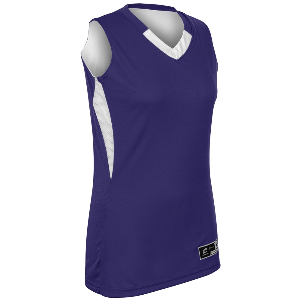 Post Up Jersey - Purple White - Girls - Large