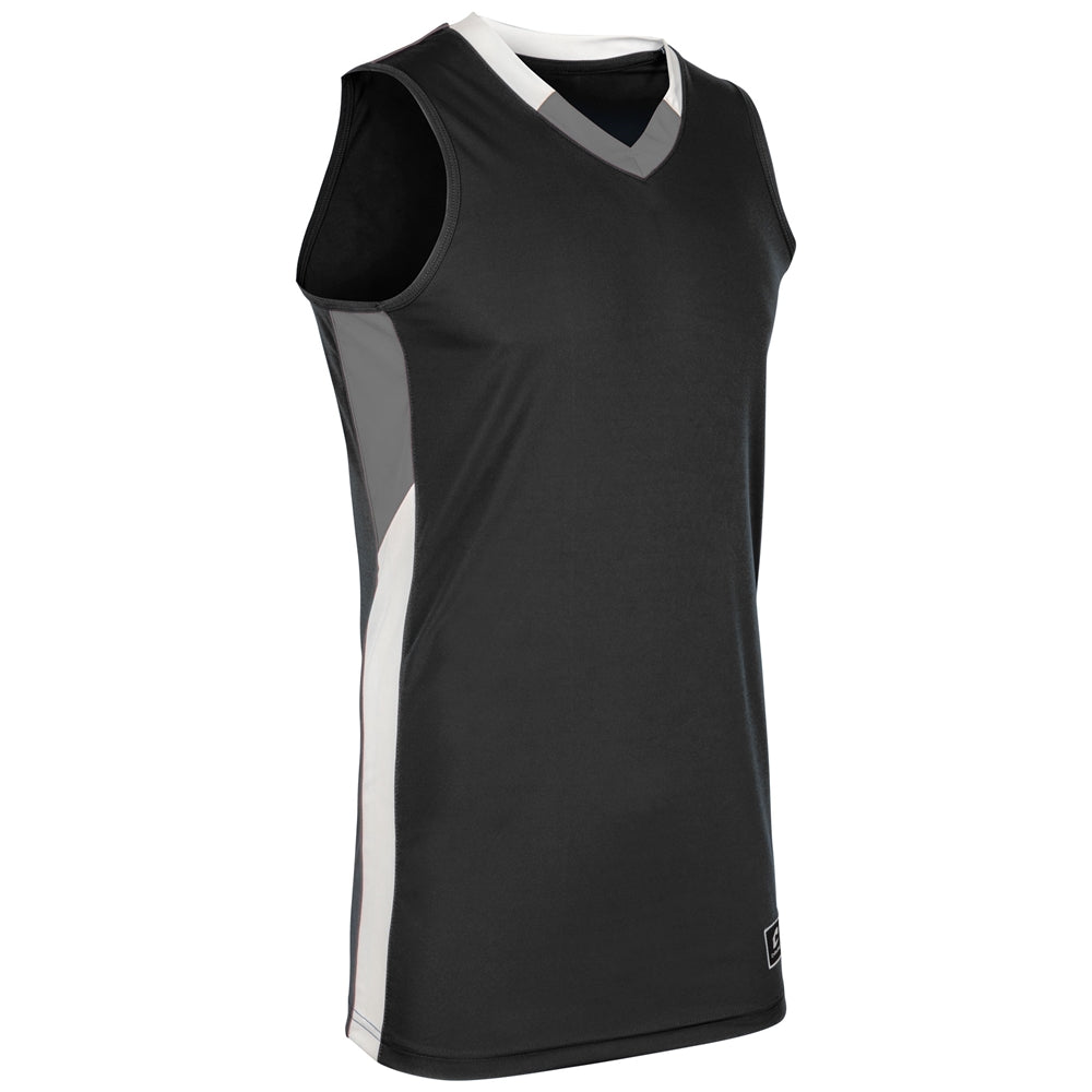 Rebel Basketball Jersey - Black Silver White - Adult - Large