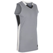 Rebel Basketball Jersey - Silver Black White - Adult - Extra-Large