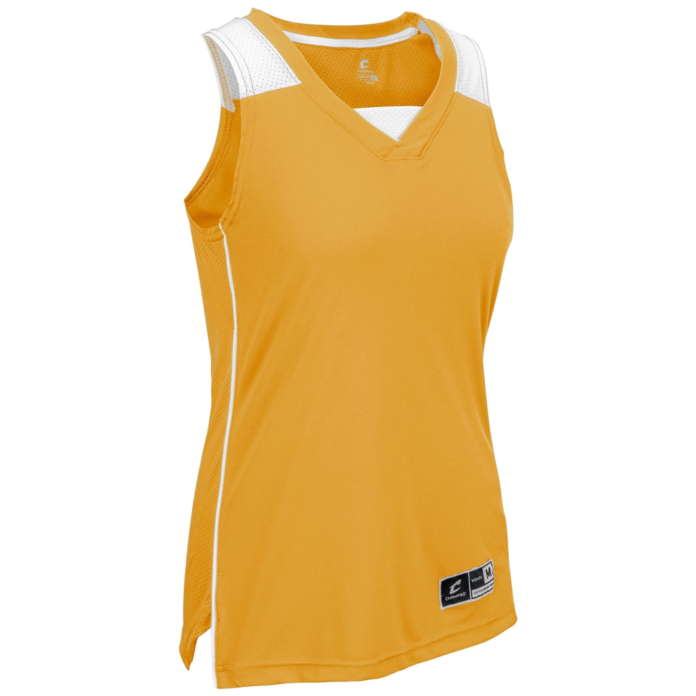 Prime Basketball Jersey - Gold White - Girls - Small