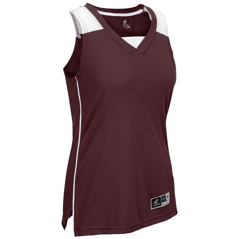 Prime Basketball Jersey - Maroon White - Girls - Small