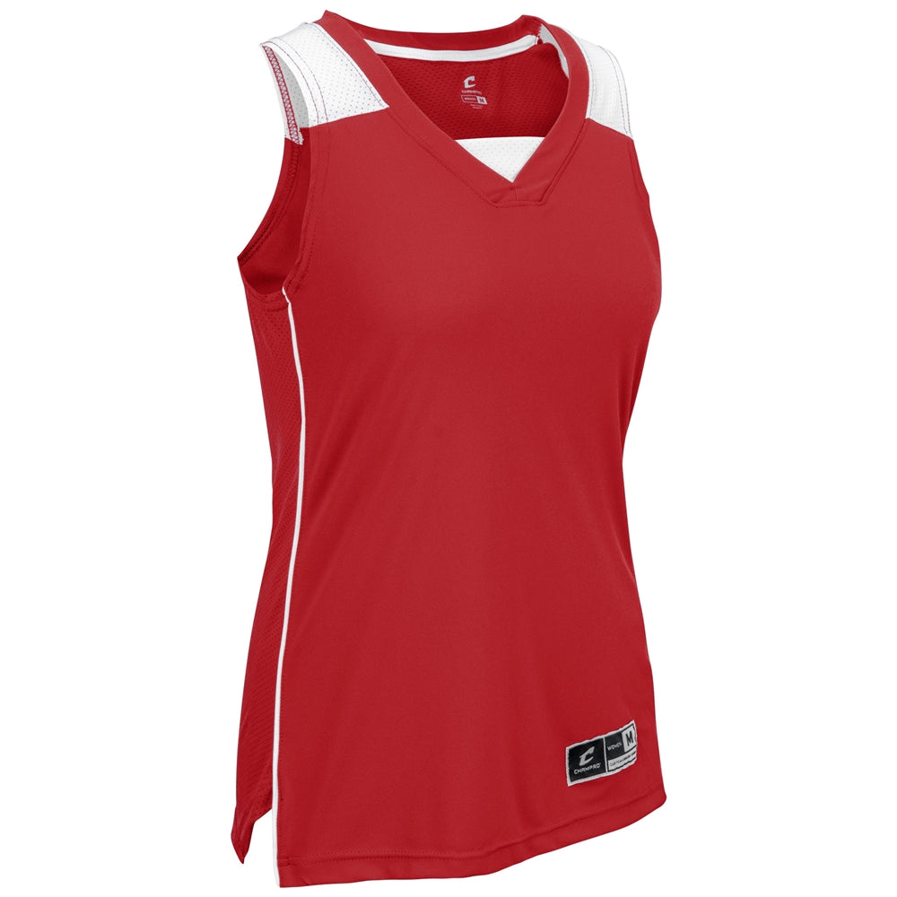 Prime Basketball Jersey - Scarlet White - Womens - Medium