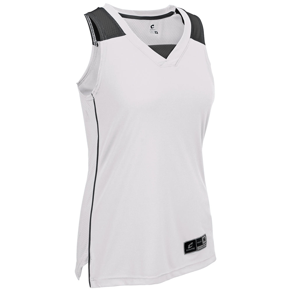 Prime Basketball Jersey - White Black - Girls - Small