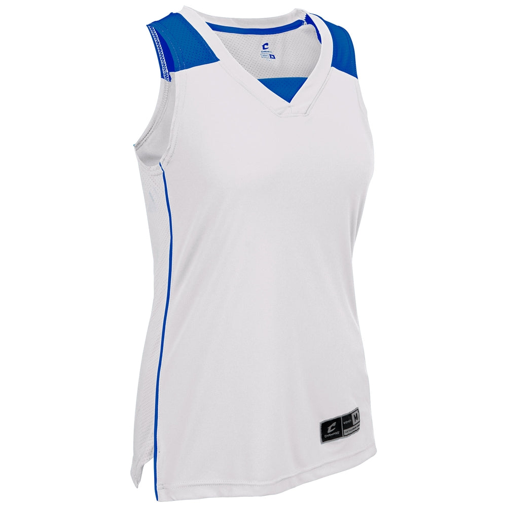 Prime Basketball Jersey - White Royal - Womens - Extra-Large