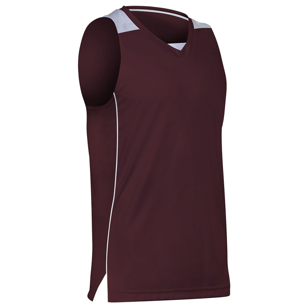 Prime Basketball Jersey - Maroon White - Youth - Large