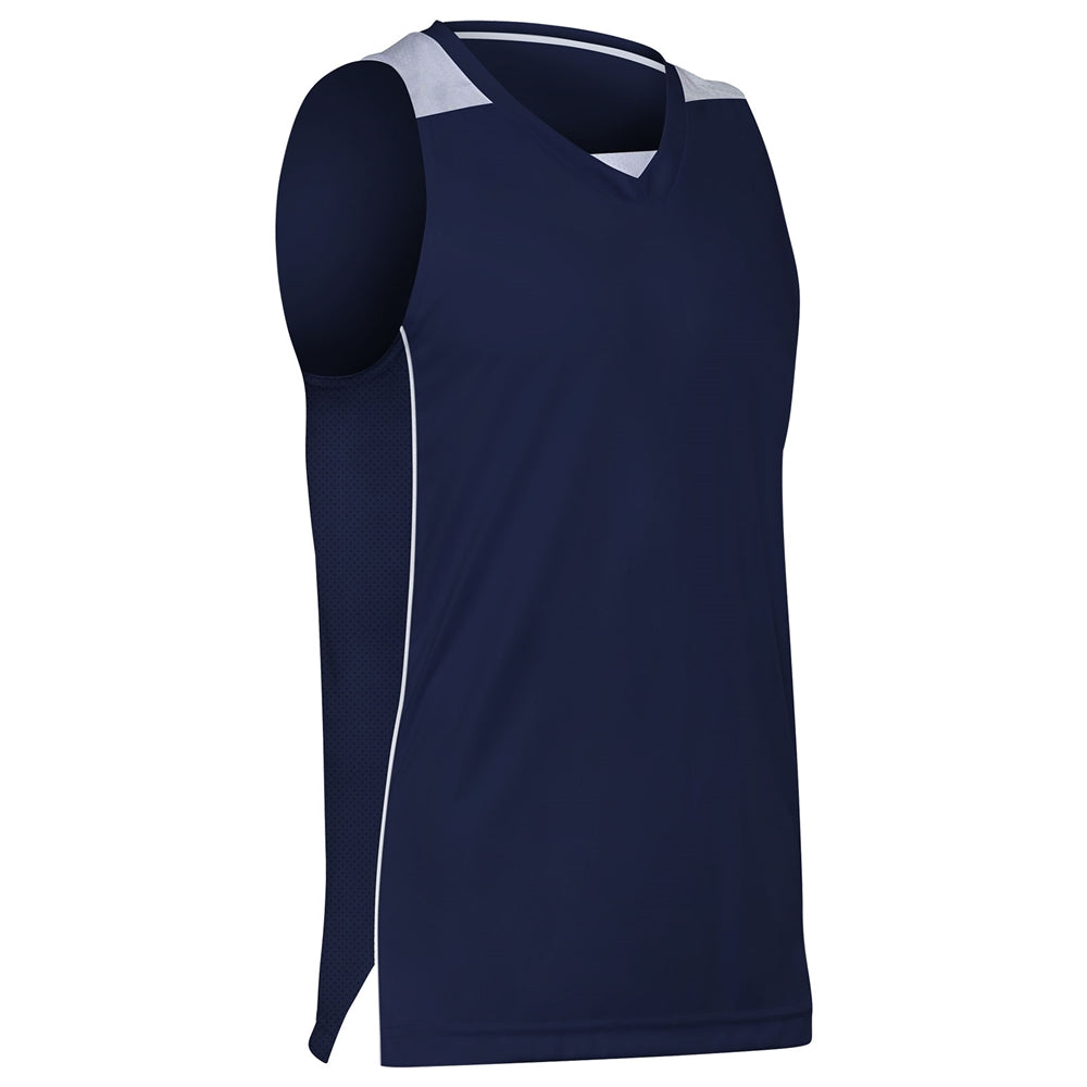 Prime Basketball Jersey - Navy White - Youth - Large