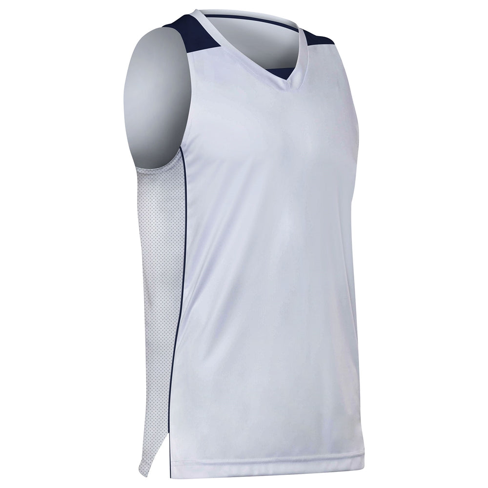 Prime Basketball Jersey - White Navy - Adult - Extra-Large