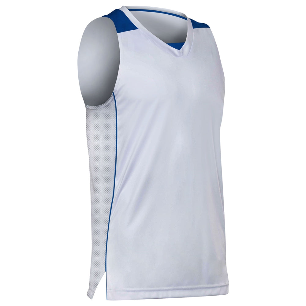 Prime Basketball Jersey - White Royal - Youth - Small