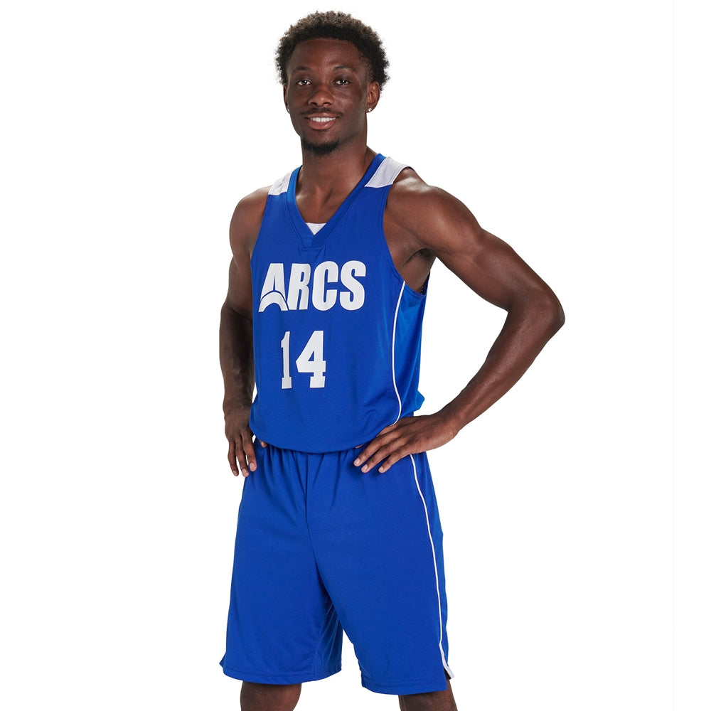 Prime Basketball Jersey - White, Royal - Girls - Small