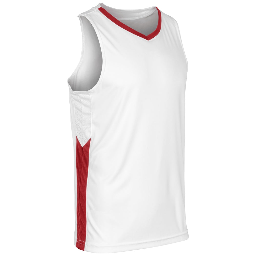 Dagger Basketball Jersey - White Scarlet - Adult - XXLarge