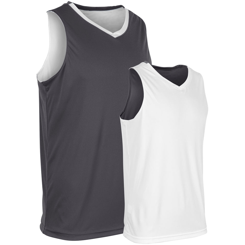 VICTORIOUS Basketball Jersey - Charcoal White - Adult - Large