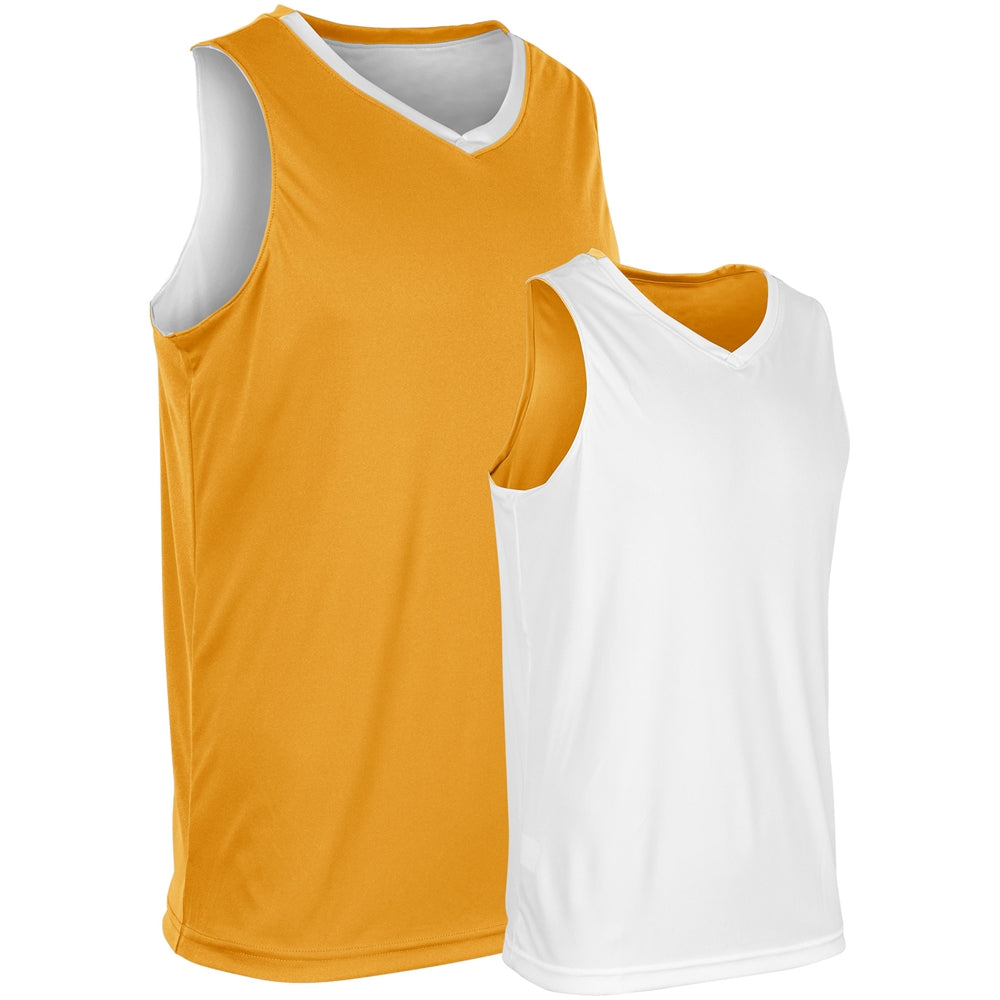 VICTORIOUS Basketball Jersey - Gold White - Youth - Large