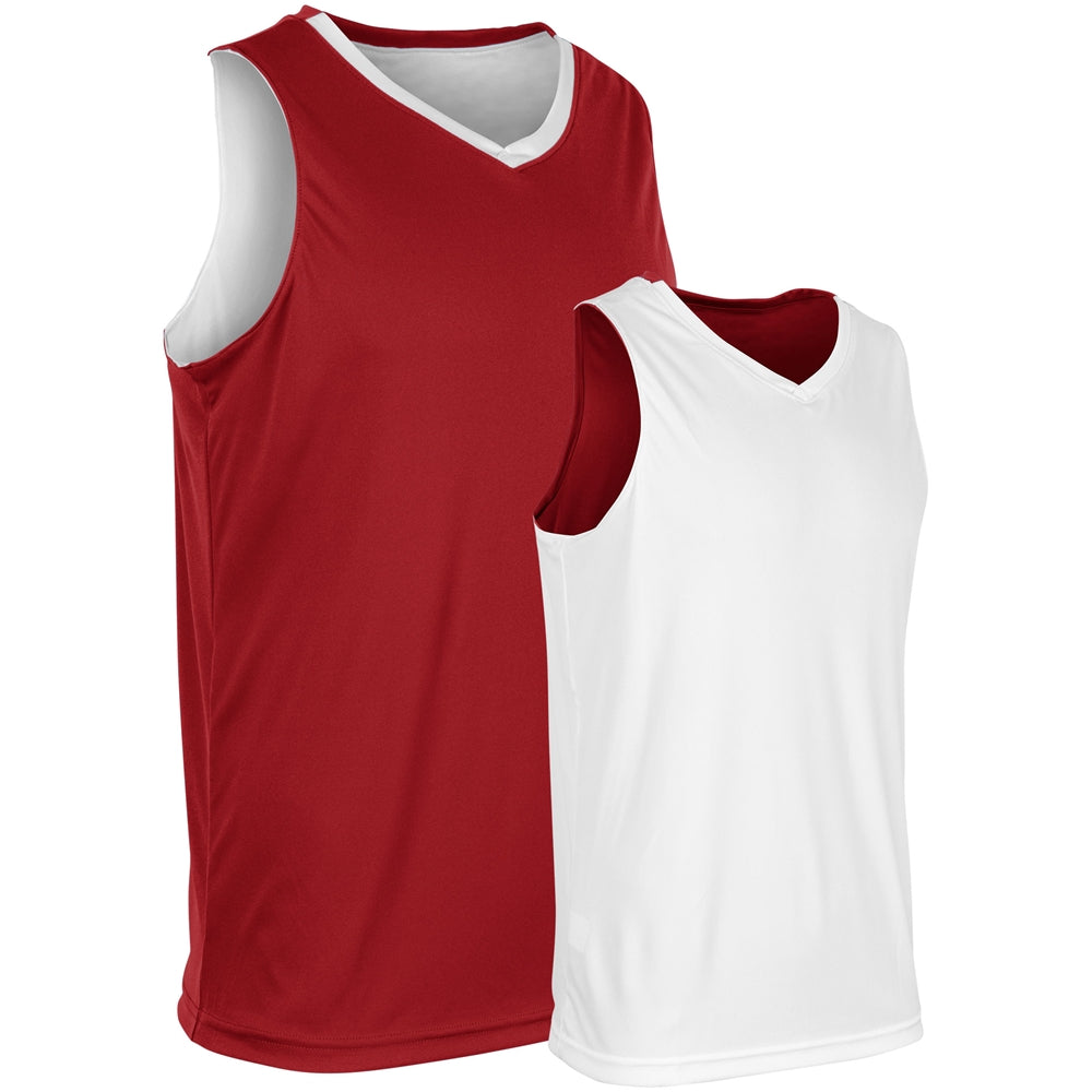 VICTORIOUS Basketball Jersey - Scarlet White - Youth - Large