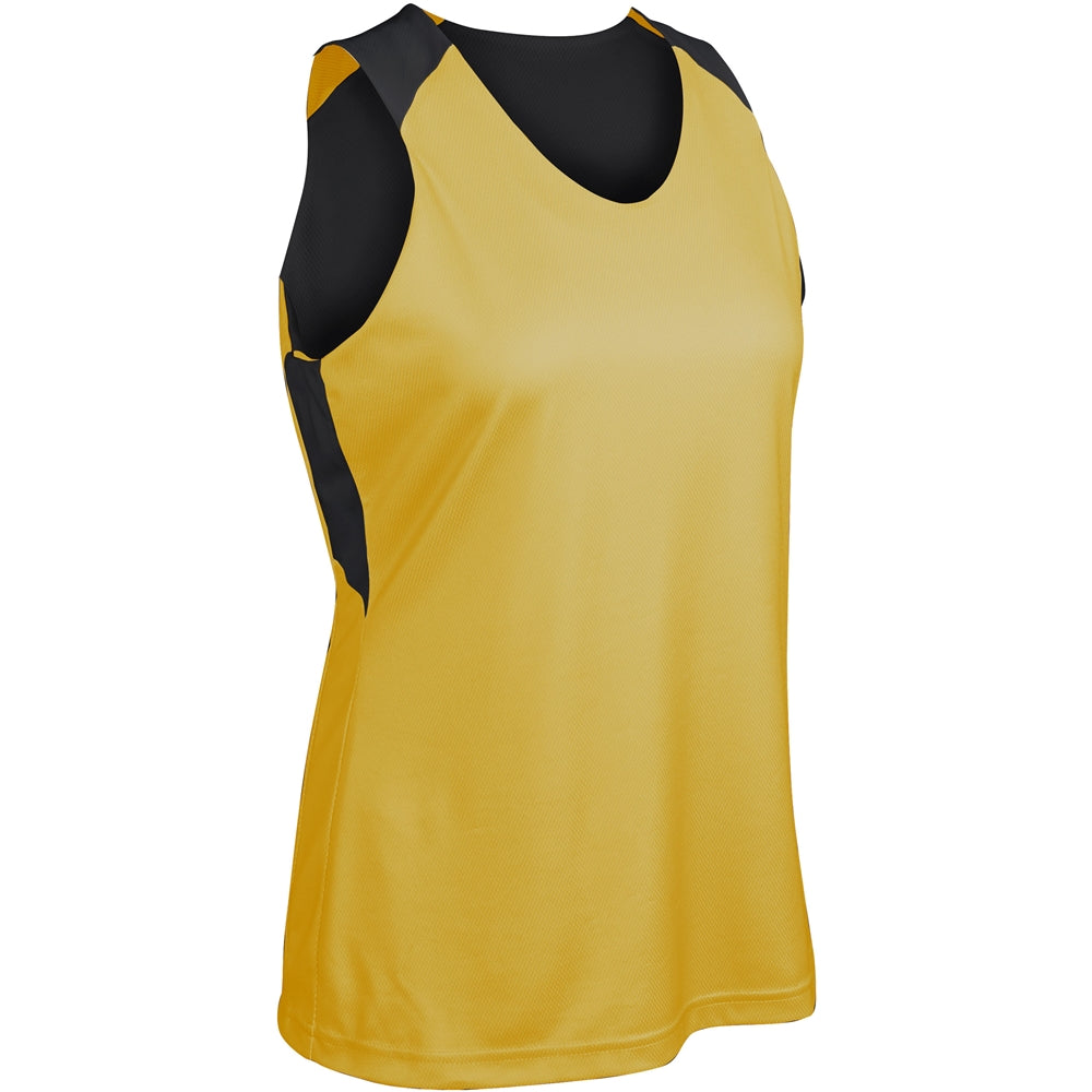 SWISH Reversible Basketball Jersey - Gold Black - Womens - Small