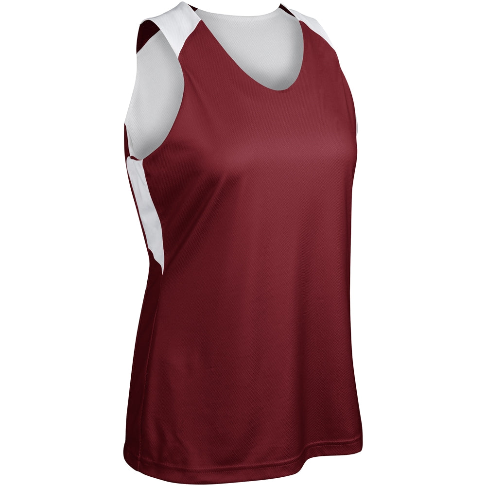 SWISH Reversible Basketball Jersey - Maroon White - Womens - XXLarge