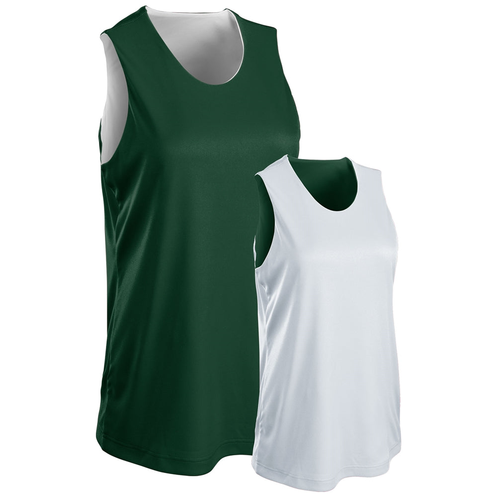 Vision Reversible Basketball Jersey - Forest Green White - Womens - Small