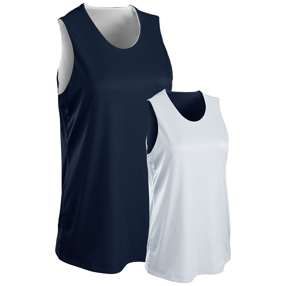 Vision Reversible Basketball Jersey - Navy White - Girls - Medium