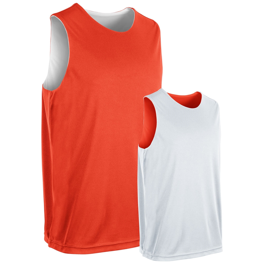 Vision Reversible Basketball Jersey - Orange White - Adult - XXLarge