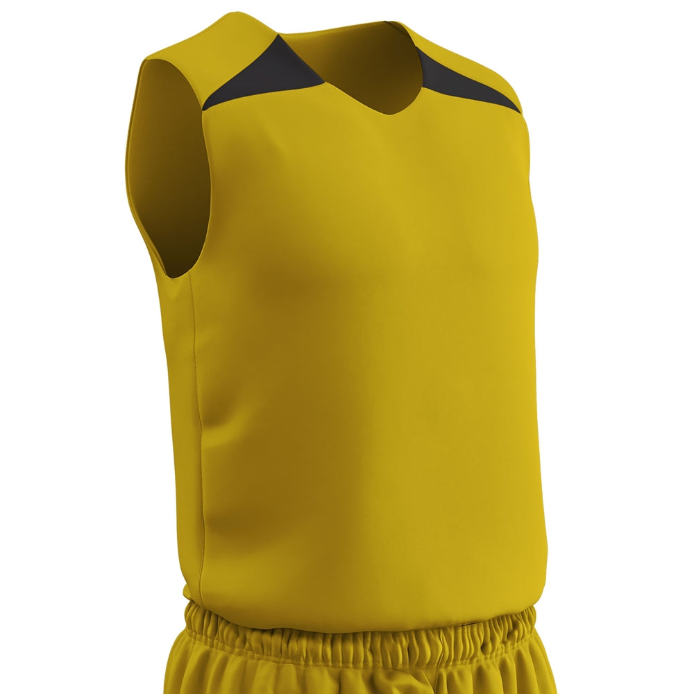 DRI-GEAR Pro-Plus Reversible Basketball Jersey - Gold Black - Adult - Small