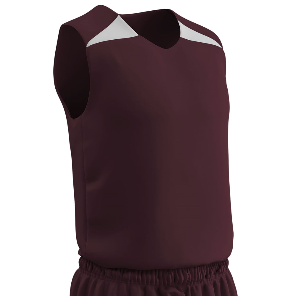 DRI-GEAR Pro-Plus Reversible Basketball Jersey - Maroon White - Adult - Small