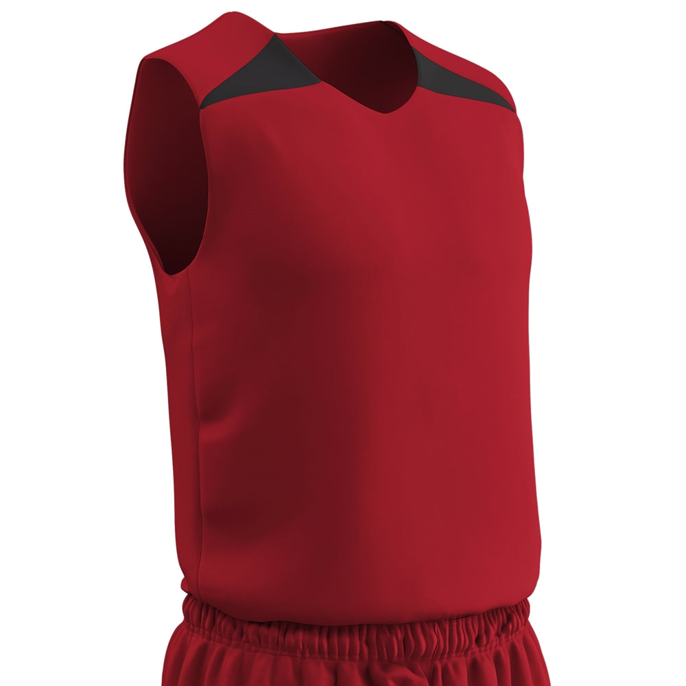 DRI-GEAR Pro-Plus Reversible Basketball Jersey - Scarlet Black - Adult - Large