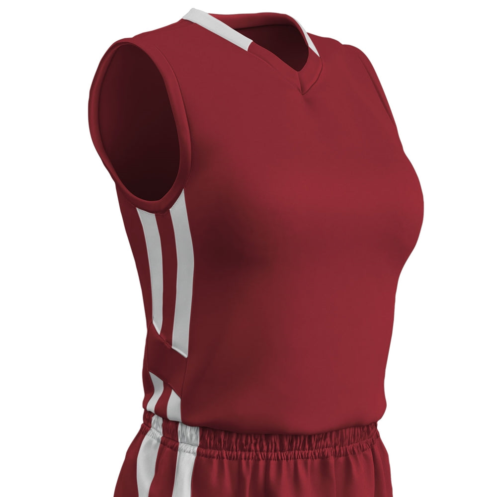 Muscle DRI-GEAR Basketball Jersey - Cardinal White - Womens - XXLarge