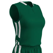 Muscle DRI-GEAR Basketball Jersey - Forest Green White - Womens - Medium