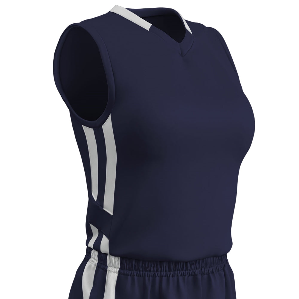Muscle DRI-GEAR Basketball Jersey - Navy White - Womens - Large