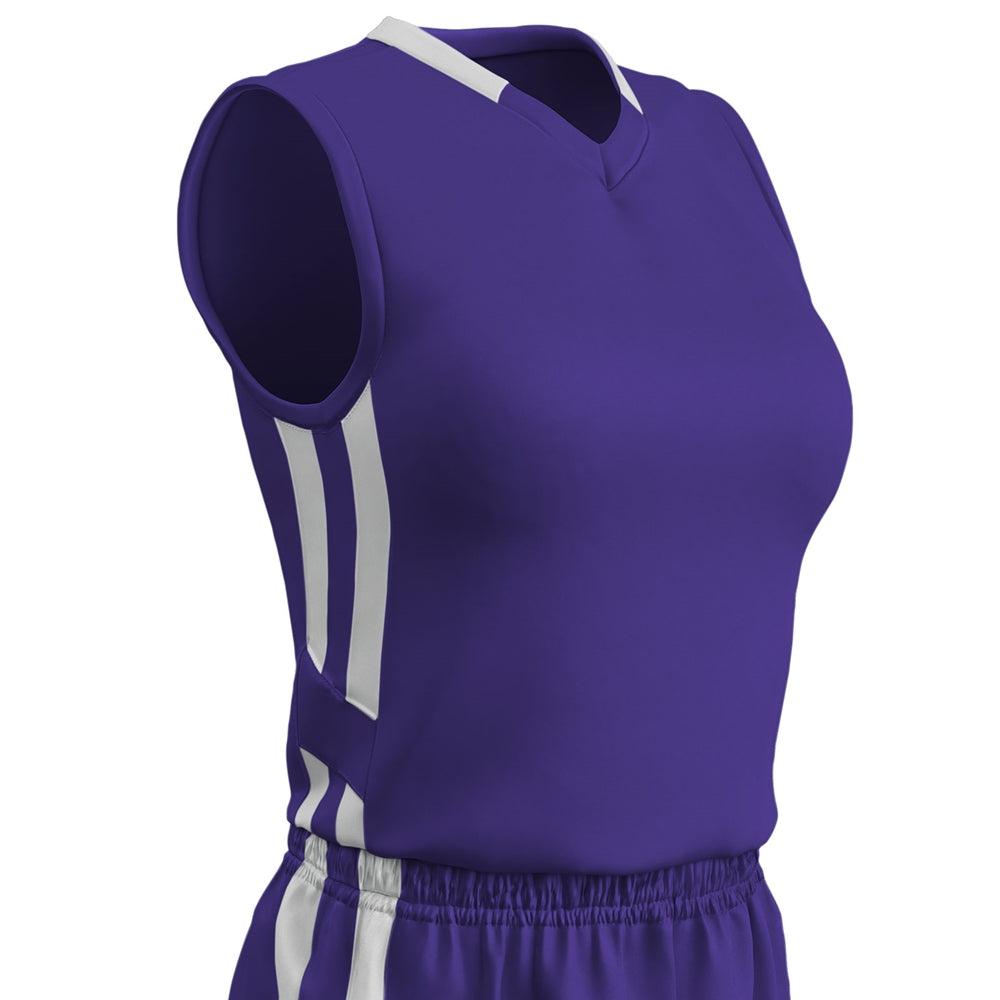 Muscle DRI-GEAR Basketball Jersey - Purple White - Womens - Medium