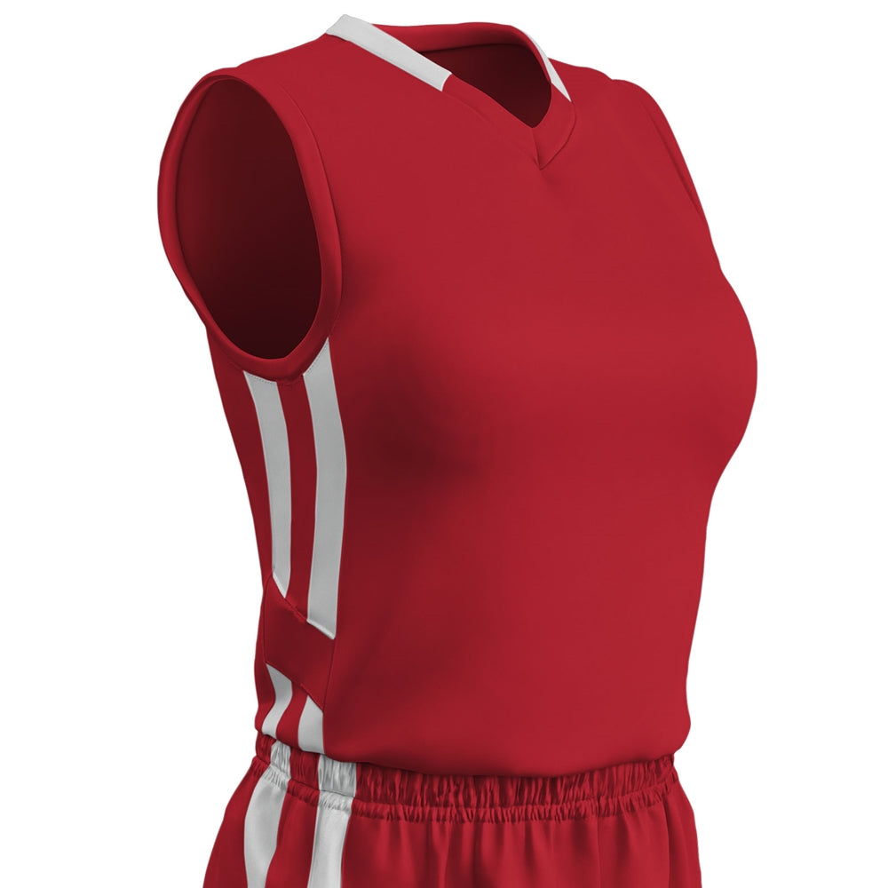 Muscle DRI-GEAR Basketball Jersey - Scarlet White - Womens - Small