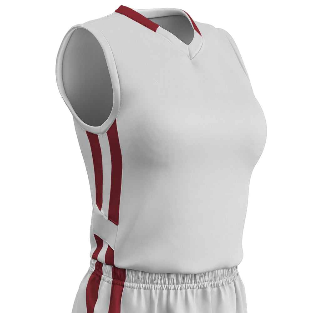 Muscle DRI-GEAR Basketball Jersey - White Cardinal - Womens - Medium
