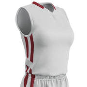 Muscle DRI-GEAR Basketball Jersey - White Cardinal - Womens - Medium