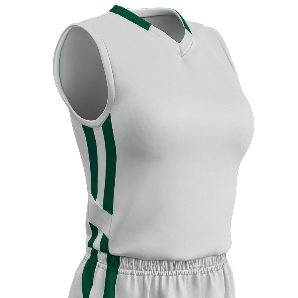 Muscle DRI-GEAR Basketball Jersey - White Forest Green - Womens - XXLarge