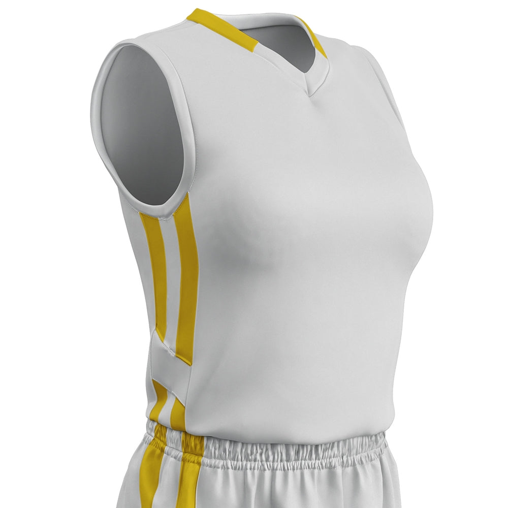 Muscle DRI-GEAR Basketball Jersey - White Gold - Womens - Medium