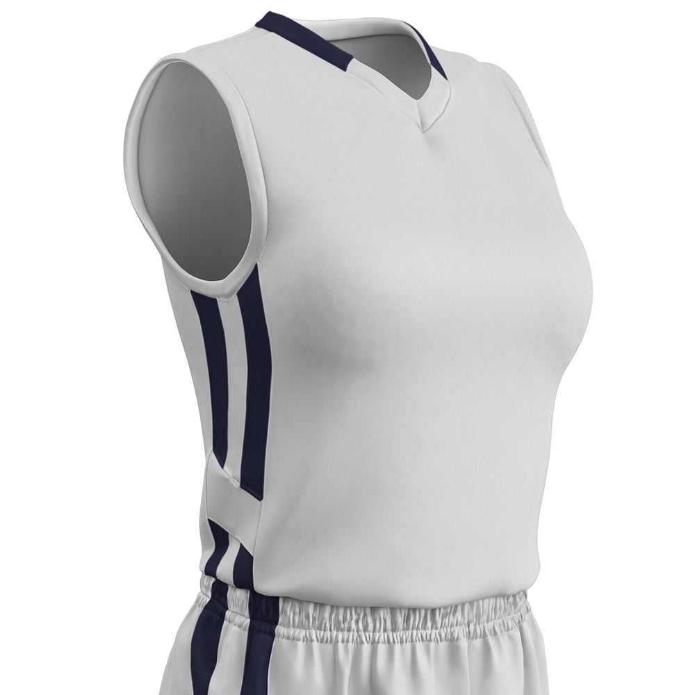 Muscle DRI-GEAR Basketball Jersey - White Navy - Womens - Medium