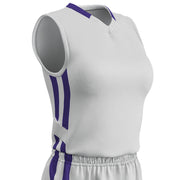 Muscle DRI-GEAR Basketball Jersey - White Purple - Womens - XXLarge