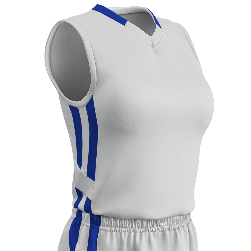 Muscle DRI-GEAR Basketball Jersey - White Royal - Womens - Small
