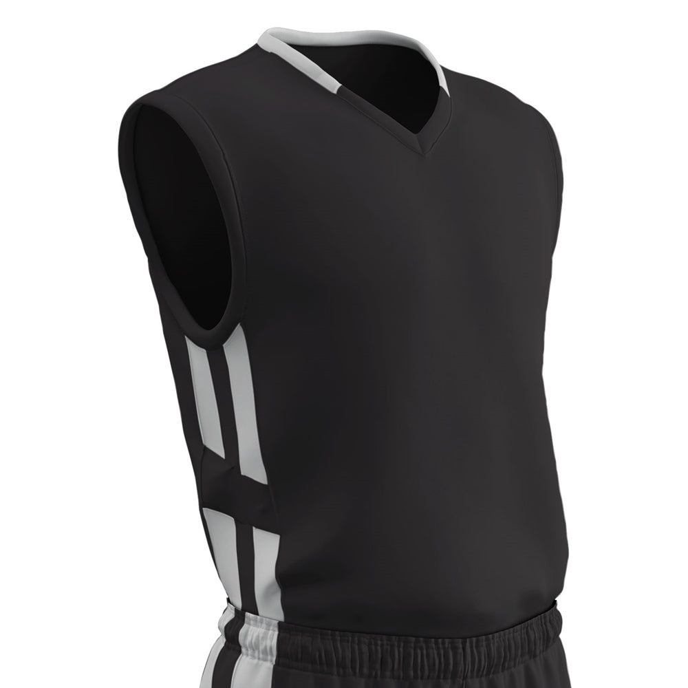 Muscle DRI-GEAR Basketball Jersey - White, Black - Youth - Large