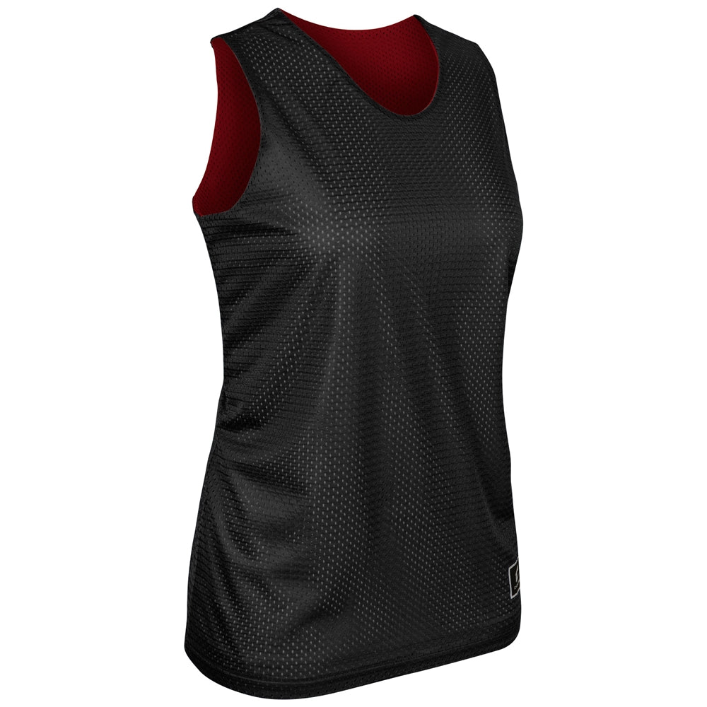 Polyester Reversible Basketball Jersey - Black Scarlet - Womens - Large