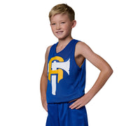 Polyester Reversible Basketball Jersey - Youth - Navy, Gold - Youth - Small