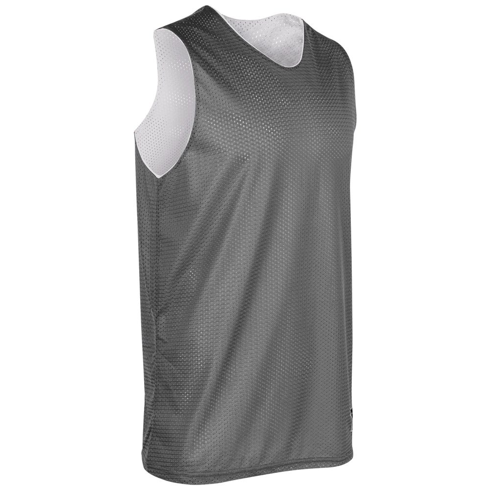 Polyester Reversible Basketball Jersey - Charcoal Body White Body - Adult - XXLarge