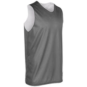 Polyester Reversible Basketball Jersey - Charcoal Body White Body - Adult - Small