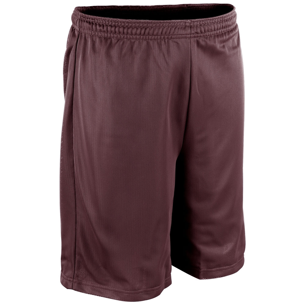Polyester Micromesh Short - 9" Inseam Adult - Maroon - Adult - Large