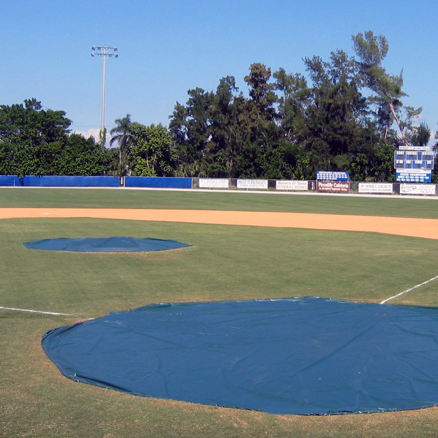 Baseball Rain Cover with Ground Stakes (20 ft. Round - 18 oz. UV Treated Vinyl)