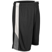 Rebel Basketball Short - Black Silver White - Adult - Small