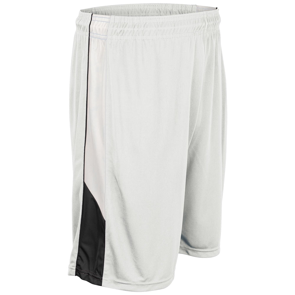 Rebel Basketball Short - White Black White - Youth - Medium