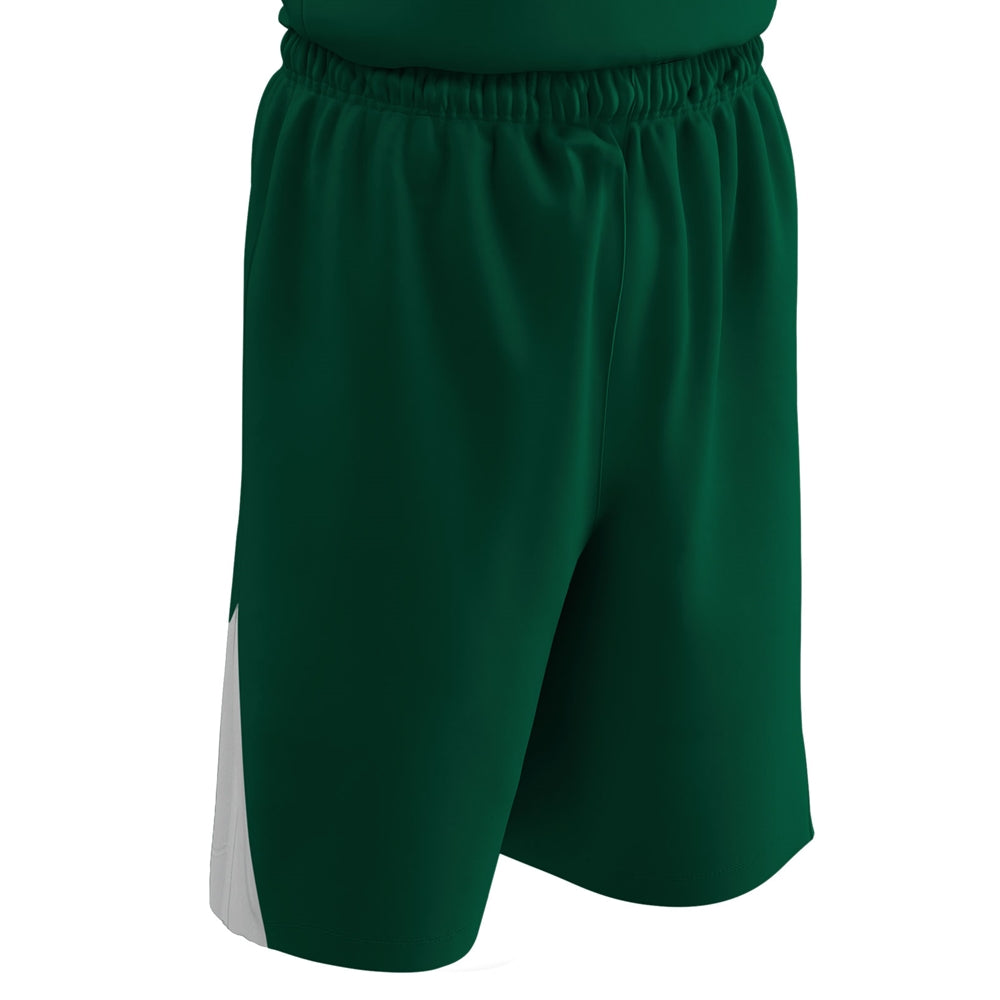 DRI-GEAR Pro-Plus Reversible Basketball Short - Forest Green White - Adult - Small