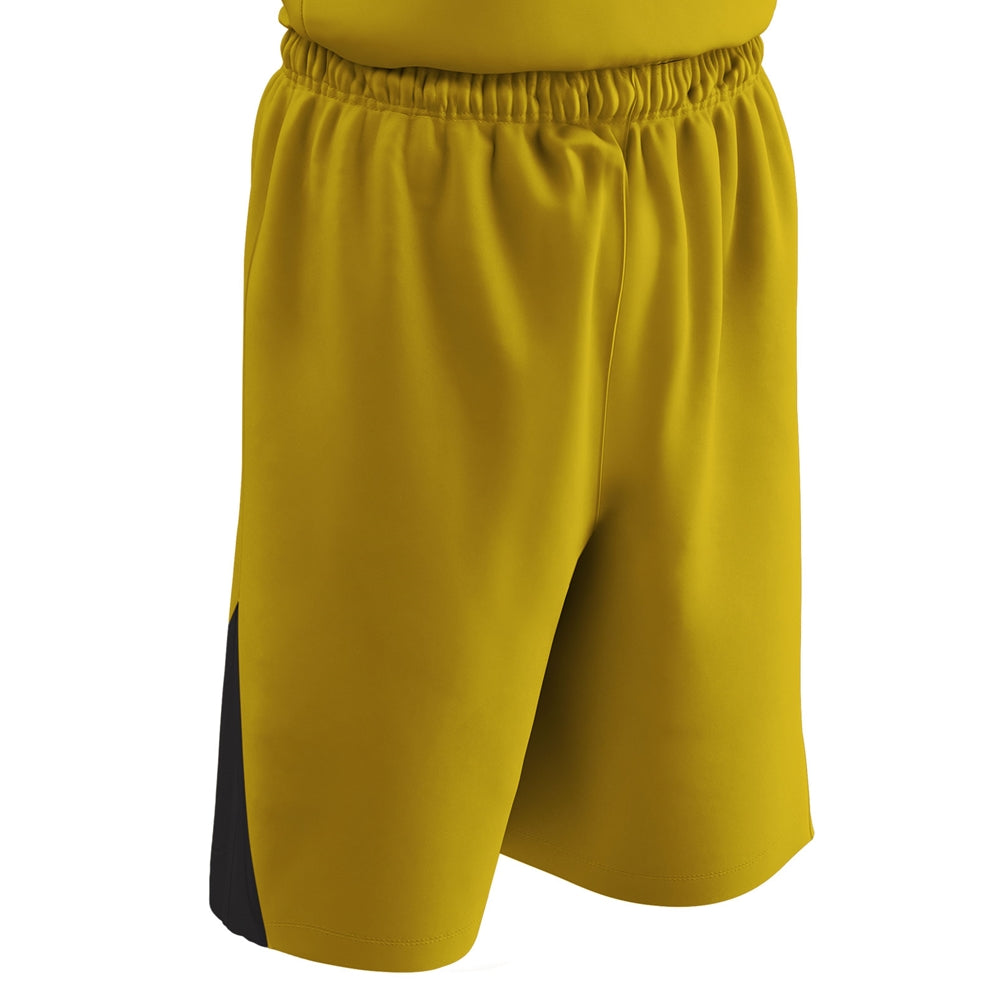 DRI-GEAR Pro-Plus Reversible Basketball Short - Gold Black - Adult - Extra-Large