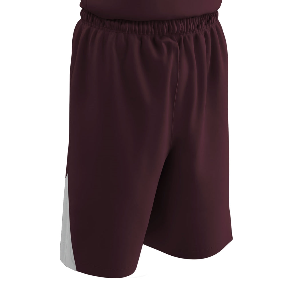 DRI-GEAR Pro-Plus Reversible Basketball Short - Maroon White - Adult - Large