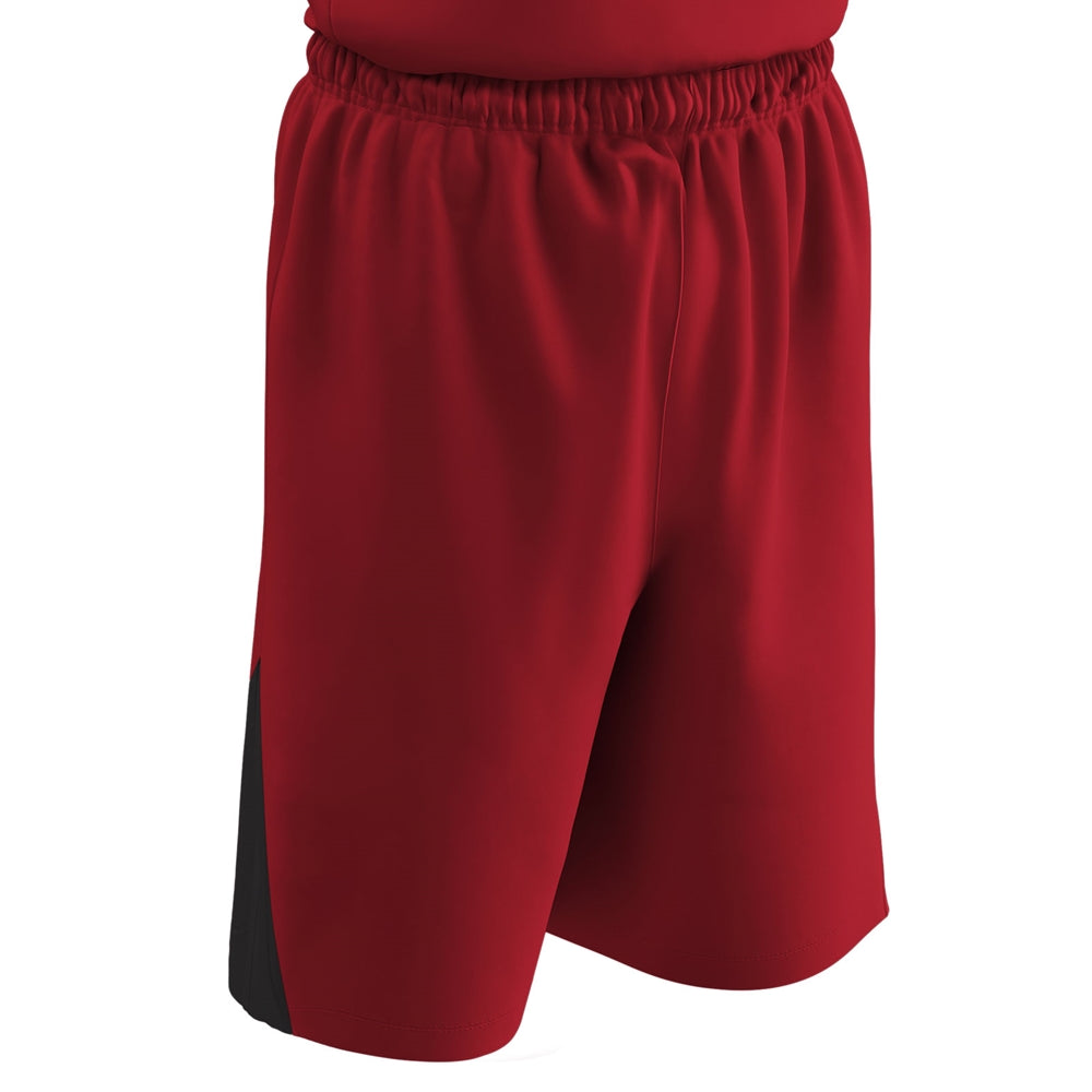 DRI-GEAR Pro-Plus Reversible Basketball Short - Scarlet Black - Youth - Large